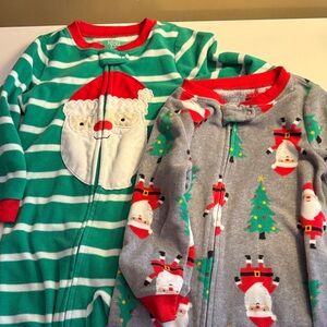 Festive Santa Kids Fleece Pajamas (Set of 2)